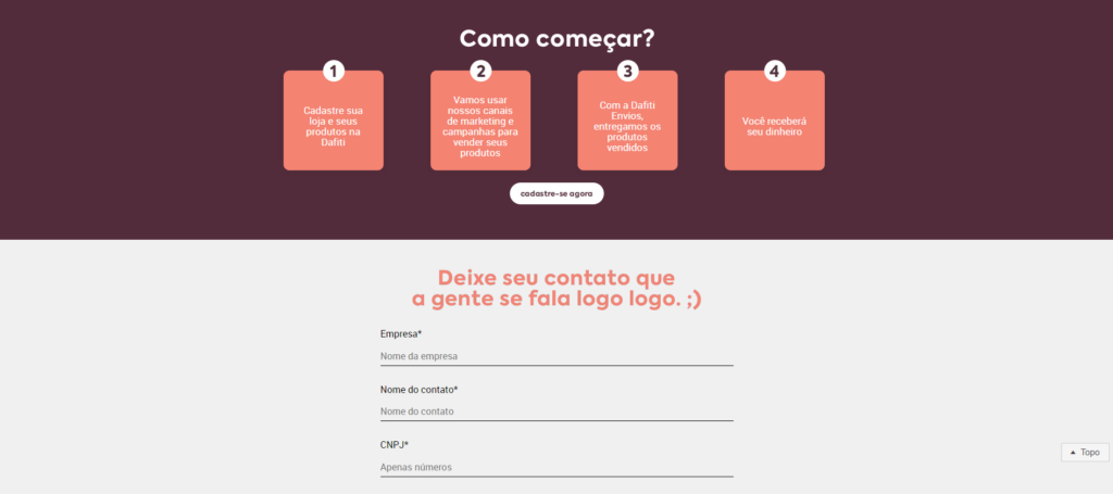 Como vender na Dafiti, Tricae e Kanui - Faça o cadastro