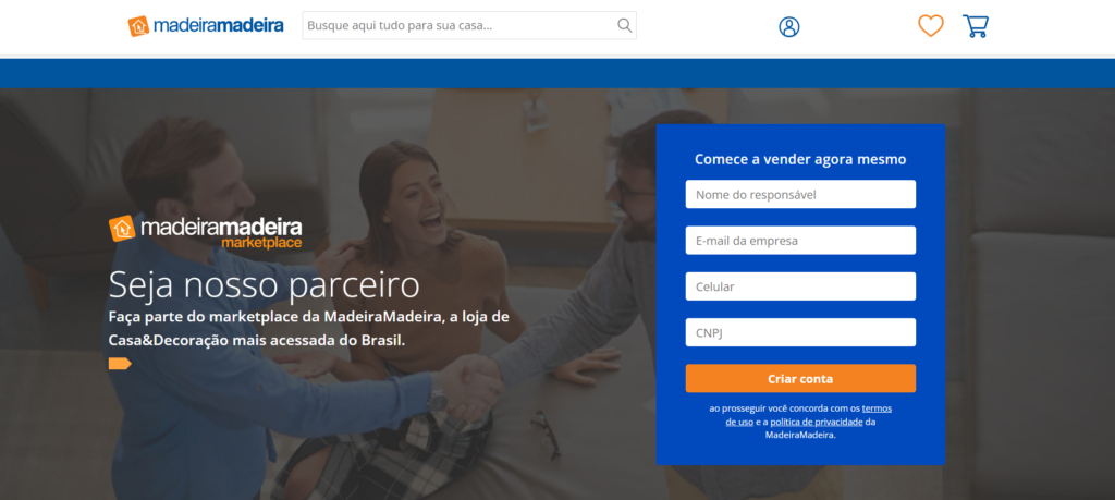 Como vender no MadeiraMadeira - Acesse o site